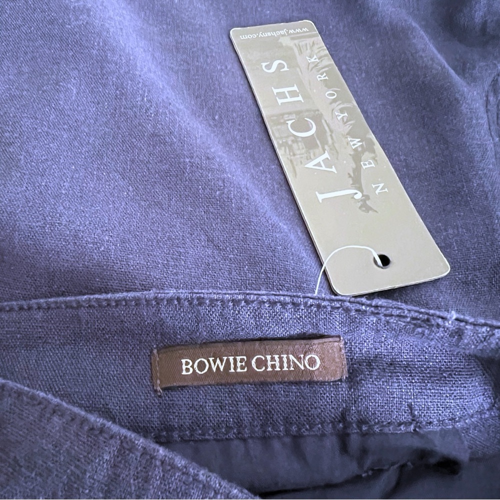 Jach’s New York Straight Fit Linen Blend Bowie Chino Pant in Indigo Size 33 - Picture 6 of 8